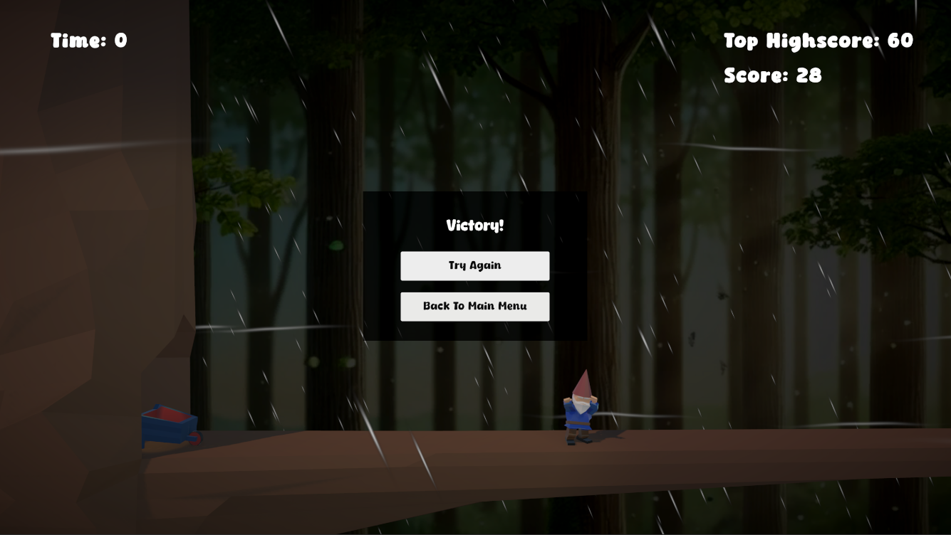 Eindscherm van Storm Before Supper, met een donkere wereld en stormachtig weer